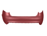 Бампер Kia Rio 3 2011-2015 седан задний "Красный гранат перламутр" (Granet Red) TDY ТехноПласт